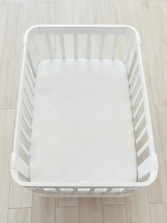 Простыня на резинке, Happy Baby, 100х70см, milky