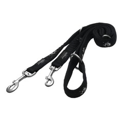 Поводок-перестежка Rogz для собак мелких пород черный, 1.1-1.3-1.8 м
