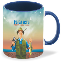 Кружка CoolPodarok Рыбалка Рыба есть ловить надо уметь