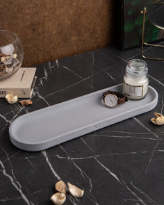 Декоративный поднос Ben M 36x11 см бетон серый матовый Musko Home