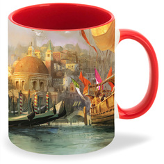Кружка CoolPodarok anno 1404 Корабль с торговцами Лодка Река