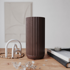 Декоративная ваза MUSKO HOME Chloe M Gloss 24 см бетон коричневая глянцевая