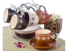 Набор чайный 12 предметов на металлическом стенде 926-6MS Gloria Garden