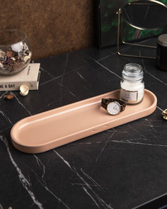 Декоративный поднос Ben M 36x11 см бетон розовый глянцевый Musko Home