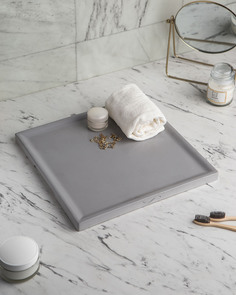 Декоративный поднос для ванной органайзер в ванную Dorian Square L GL, 30x30 см серый Musko Home