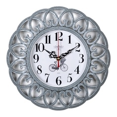 Часы настенные Рубин круглые d 30 см, корпус серый "Велосипед"
