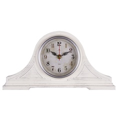 Часы настольные Рубин 35х18 см, корпус белый с серебром "Классика"