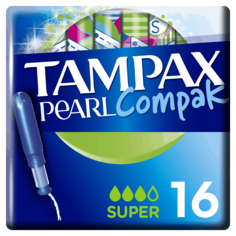 Тампоны Tampax Pearl Compak Super с аппликатором, 16 шт