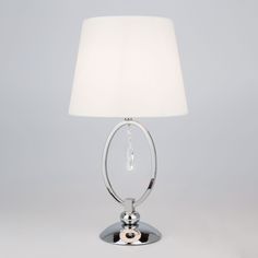 Настольная лампа Eurosvet Madera 01055/1 хром/прозрачный тканевый абажур и хрусталь E14