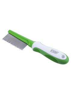 Расческа для собак STEFAN сталь, цвет зеленый, 36 зубьев
