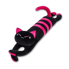 Мягкая игрушка антистресс Штучки, к которым тянутся ручки Черный длинный Кот, розовый