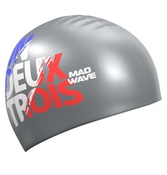 Шапочка для плавания Mad Wave Un-Deux-Trois серебро
