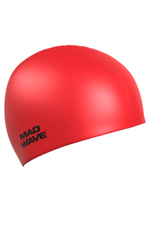 Шапочка для плавания Mad Wave Metal Silicone Solid red