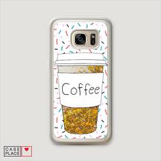 Чехол Awog "Coffee прозрачный стакан" для Samsung Galaxy S6 edge