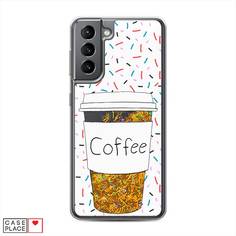 Чехол Awog "Coffee прозрачный стакан" для Samsung Galaxy S21