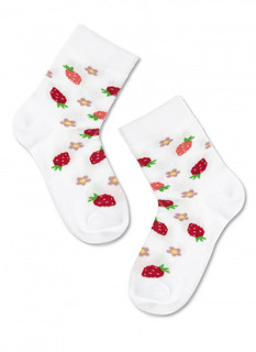 Носки детские Брестские хлопок белые клубнички р 15-16