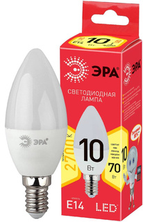 Светодиодная лампа Эра Eco E14 10 Вт 2700 К свеча тонированная ERA