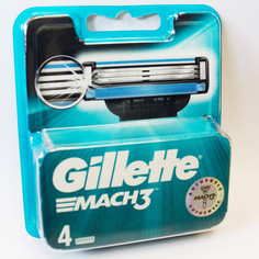 Сменные кассеты для бритья Mach3 с 3 лезвиями, 4 шт. Gillette