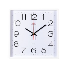 Часы настенные Рубин квадрат, 30х30 см, корпус белый, "Классика"