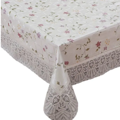 Скатерть MEIWA, 132*178 см, овальная, бежево-розовый