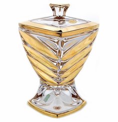 Ваза для конфет 24,5 см нн с крышкой UNION GLASS "Фасет Блестящая 2" 104830