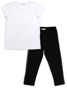 Бриджи+футболка Me&We цвет черный, белый, размер 140, JG000-J712-023