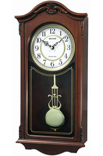 Кварцевые музыкальные настенные часы Rhythm CMJ502FR06 с боем и маятником