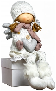 Кукла декоративная Sima-Land Ангелочек Мила с сердцем в белом наряде в розовых варежках