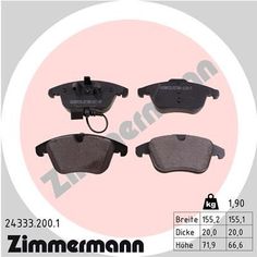 Комплект тормозных колодок, дисковый тормоз ZIMMERMANN 24333.200.1