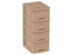Комод компакт Plastic Centre Ajur, 4-х секционный, кофейный