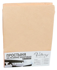 Простынь на резинке махровая 200x200 Valtery PM бежевый