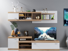 Стенка Империал «Домино», Дуб Сонома/белый Imperial