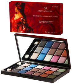 Палетка тени для век с зеркалом. Olivia Valera. Madrid, 18 оттенков , 18 г