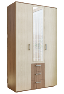 Шкаф распашной Пирамида Шон-12 Ясень шимо тёмный/светлый (120х54).
