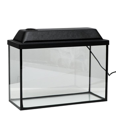 Аквариум Пижон прямоугольный Атолл с крышкой, 20 литров, 38 х 19 х 28/33 см, чёрный