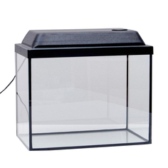 Аквариум Пижон прямоугольный Атолл с крышкой, 24 литра, 40 х 21 х 29/34 см, чёрный