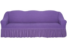 Чехол на трехместный диван с оборкой CONCORDIA, фиолетовый Venera