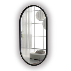 Зеркало La Tezza в раме с LED подсветкой, сенсор, диммер, 45х80 (ШхВ) , цвет черный