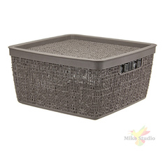 Коробка БЯЗЬ с крышкой 28х28х14см 8л французcкий серый Idea