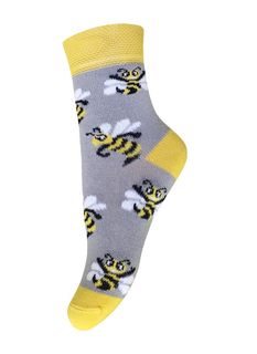 Носки детские Брестские хлопок светло-серые пчелки р 13-14