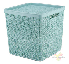Коробка БЯЗЬ с крышкой 28х28х28см 17л Морская волна Idea