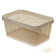 Коробка ПИРУЛА 4,5л с крышкой (латте) No Brand