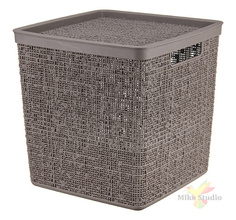 Коробка БЯЗЬ с крышкой 28х28х28см 17л французcкий серый Idea