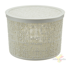 Коробка БЯЗЬ с крышкой D22см 4,5л белый ротанг Idea