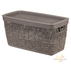 Коробка БЯЗЬ с крышкой 28х14х14cм 4л французcкий серый Idea