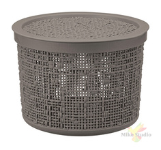 Коробка БЯЗЬ с крышкой D17см 2л французcкий серый Idea