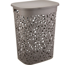 Корзина для белья ФЛОРА 55л (белый ротанг) Idea