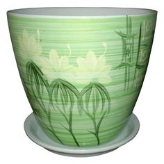 Зеленый керамический горшок для цветов Сады Аурики "Ардизия" 18 см, 3.8 л, 1 шт.