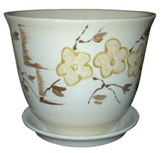 Светло-бежевый керамический горшок для цветов Сады Аурики "Агава" 19 см, 2.4 л, 1 шт.