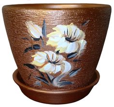 Бронзовый с рисунком керамический горшок для цветов Сады Аурики "Дипсис" 16 см, 2 л, 1 шт.